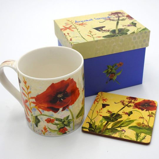 Wildflower 'Fiery' Mug and Coaster Set